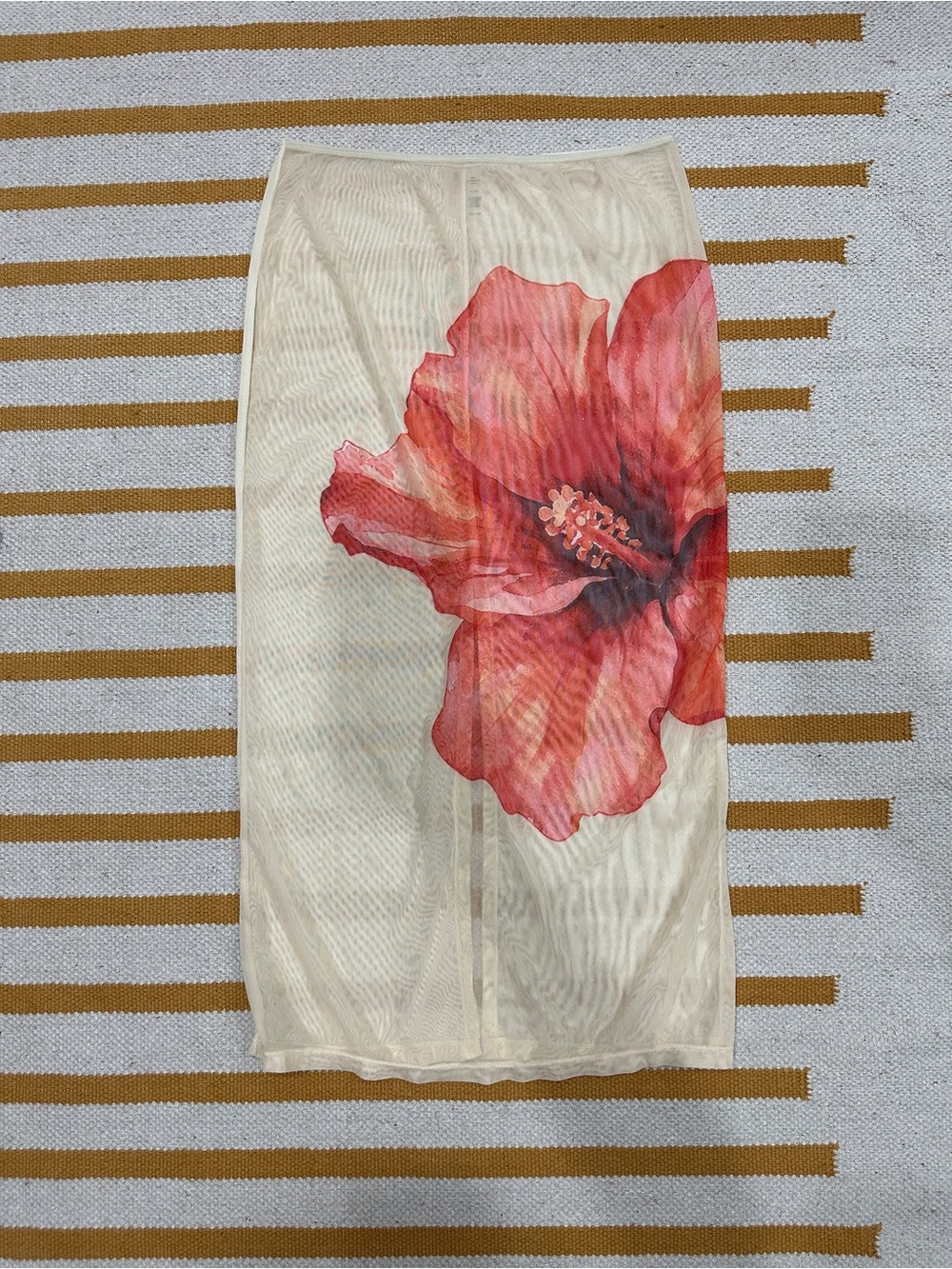 Bikini Bliss Floral Print Sheer Maxi Skirt